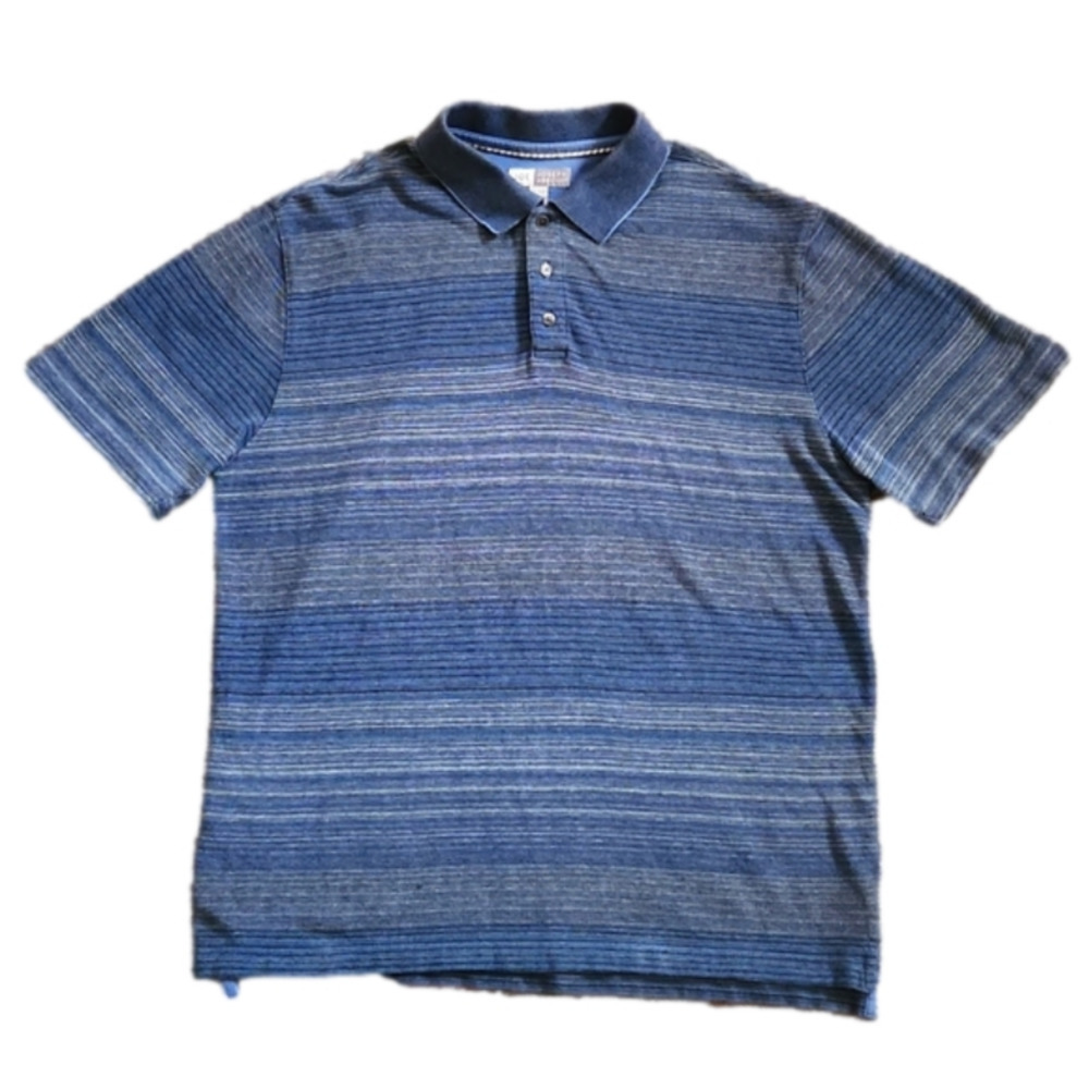 3/$20 Joseph Abboud Blue & Gray Stripes Polo Shirt